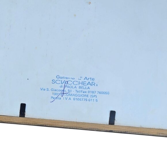 Nicola Perucca Framed Watercolor An Ancient City 2006 Wall Art 16 inch Blue Tree - Picture 8 of 16